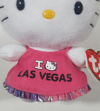 2016 Ty Beanie Babies Sanrio Hello Kitty I Love Las Vegas 6" Tall Toy Stuffed Plush Character New with Tags