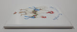 Vintage Welcome Friends White Chicken Hens with Blue Bows Themed 6" x 6" Ceramic Tile Trivet