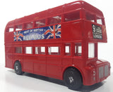EPL Best of British Famous Red Bus Route Master Double Decker Bus 6 1/2" Long Plastic Coin Bank