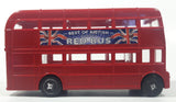 EPL Best of British Famous Red Bus Route Master Double Decker Bus 6 1/2" Long Plastic Coin Bank