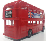 EPL Best of British Famous Red Bus Route Master Double Decker Bus 6 1/2" Long Plastic Coin Bank