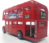 EPL Best of British Famous Red Bus Route Master Double Decker Bus 6 1/2" Long Plastic Coin Bank