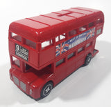 EPL Best of British Famous Red Bus Route Master Double Decker Bus 6 1/2" Long Plastic Coin Bank