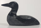 Vintage Boma Loon Bird 5 1/4" Long Carved Black Stone Sculpture Made in Canada