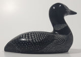 Vintage Boma Loon Bird 5 1/4" Long Carved Black Stone Sculpture Made in Canada