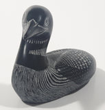 Vintage Boma Loon Bird 5 1/4" Long Carved Black Stone Sculpture Made in Canada