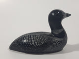 Vintage Boma Loon Bird 5 1/4" Long Carved Black Stone Sculpture Made in Canada