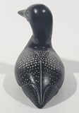 Vintage Boma Loon Bird 5 1/4" Long Carved Black Stone Sculpture Made in Canada