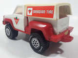 Rare Vintage Tonka Canadian Tire Pickup Truck with Box Cap and Driver 9 1/4" Long Pressed Steel and Plastic Toy Car Vehicle