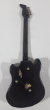 Vintage Dark Brown 4 String Guitar 9 3/4" Long Wind Up Musical Box Ornament Made in Hong Kong