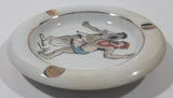 Vintage Trader Vic Drunken Men Embracing White 5" Ceramic Ash Tray with Gold Trim