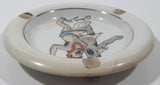 Vintage Trader Vic Drunken Men Embracing White 5" Ceramic Ash Tray with Gold Trim