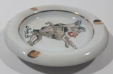 Vintage Trader Vic Drunken Men with Rum Barrel White 5" Ceramic Ash Tray with Gold Trim
