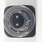 Vintage Black Dice Shaped 5 1/4" Tall Ceramic and Metal Ash Tray