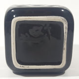 Vintage Black Dice Shaped 5 1/4" Tall Ceramic and Metal Ash Tray
