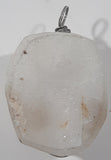 Raw Clear White Sparkling Quartz Crystal Necklace Pendant