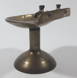 Vintage Pedestal Sink Shaped 4 3/8" Tall Brass Metal Soap Dish