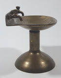 Vintage Pedestal Sink Shaped 4 3/8" Tall Brass Metal Soap Dish