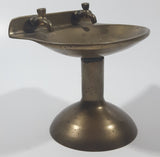 Vintage Pedestal Sink Shaped 4 3/8" Tall Brass Metal Soap Dish