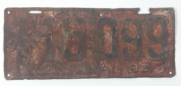 Antique 1929 Montana Metal Vehicle License Plate Tag 115 099