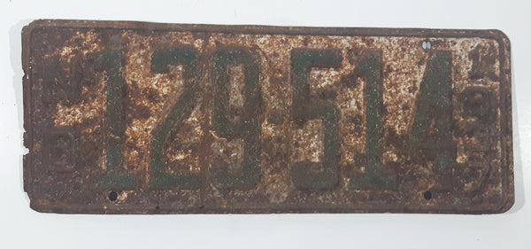Antique 1937 North Dakota Metal Vehicle License Plate Tag 129 514