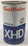 Vintage Gulf Gulflube XHD SAE 20W-20 1.13 Litre Motor Oil Metal Can FULL