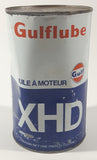 Vintage Gulf Gulflube XHD SAE 20W-20 1.13 Litre Motor Oil Metal Can FULL