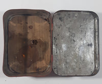 Antique Marketed By Walben Replacement Parts For English, American And Continental Vehicles Red and Black Hinged Tin Metal Container Made In England