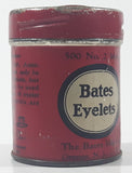 Antique Bates Eyelets 500 No. 2 Med. Small Red 2 3/8" Tall Tin Metal Can