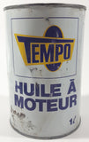 Rare Vintage Tempo Motor Oil Heavy Duty 10W 5 3/4" Tall Metal Can