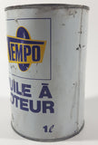Rare Vintage Tempo Motor Oil Heavy Duty 10W 5 3/4" Tall Metal Can