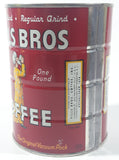 Vintage 1950s Hills Bros. Coffee One Pound Red 5 3/8" Tall Metal Can