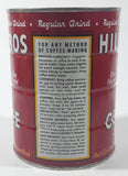 Vintage 1950s Hills Bros. Coffee One Pound Red 5 3/8" Tall Metal Can