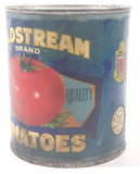 Vintage Bulman's Coldstream Brand Standard Quality Tomatoes 4 3/4" Tall Metal Food Can with Paper Label