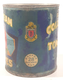 Vintage Bulman's Coldstream Brand Standard Quality Tomatoes 4 3/4" Tall Metal Food Can with Paper Label