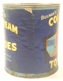Vintage Bulman's Coldstream Brand Standard Quality Tomatoes 4 3/4" Tall Metal Food Can with Paper Label