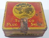 Antique Rock City Tobacco Co Ltd World's Navy Plug Cut Smoking Tobacco Tin Metal Container