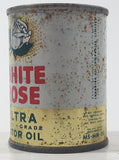 Vintage White Rose Multi Grade Ultra Motor Oil One Imperial Quart 2 7/8" Tall Metal Can Coin Bank