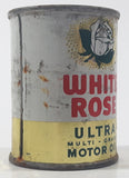 Vintage White Rose Multi Grade Ultra Motor Oil One Imperial Quart 2 7/8" Tall Metal Can Coin Bank