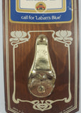 Vintage Labatt's Pilsener Beer 1828 Call for "Labatt's Blue" Metal and Wood Plaque Wall Mount Beer Bottle Opener