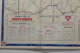 Vintage 1940s Travel with Conoco North Dakota South Dakota Road Map 18" x 26 1/4"