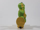 Rare Aspen Henson Muppets Kermit The Frog Playing Banjo on Yellow Log Shaped 3" Toy Car Vehicle