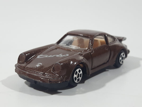 Vintage Soma Porsche 959 Turbo Brown Die Cast Toy Car Vehicle with Opening Doors