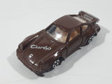 Vintage Soma Porsche 959 Turbo Brown Die Cast Toy Car Vehicle with Opening Doors