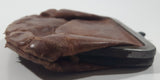 Vintage Brown Leather Coin Change Purse with Snap Clasp