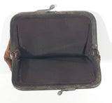 Vintage Brown Leather Coin Change Purse with Snap Clasp