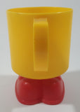 Vintage 1985 McDonald's Ronald McDonald Footed Yellow and Red Plastic Cup Mug with Feet
