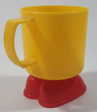 Vintage 1985 McDonald's Ronald McDonald Footed Yellow and Red Plastic Cup Mug with Feet
