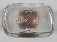 Antique Lilly 3 1/4" Tall Glass Apothecary Bottle with Metal Lid