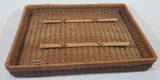 Vintage Large Tightly Woven Bowed Wicker Picnic Basket with Lid